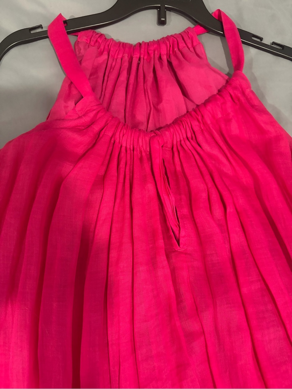 Bright Hot Pink Pleated Halter dress by banana republic no tag